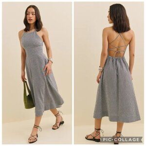 Reformation 10 Yuliy Midi Dress Gingham
